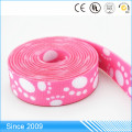 Nettes Tatzen-Druckmuster-Rosa-Anti-Beweis PVC beschichtetes Polyester-Gurtband 25 Millimeter 1 Zoll Breite